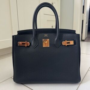 Birkin 30 Rose Gold Hardware Black Togo